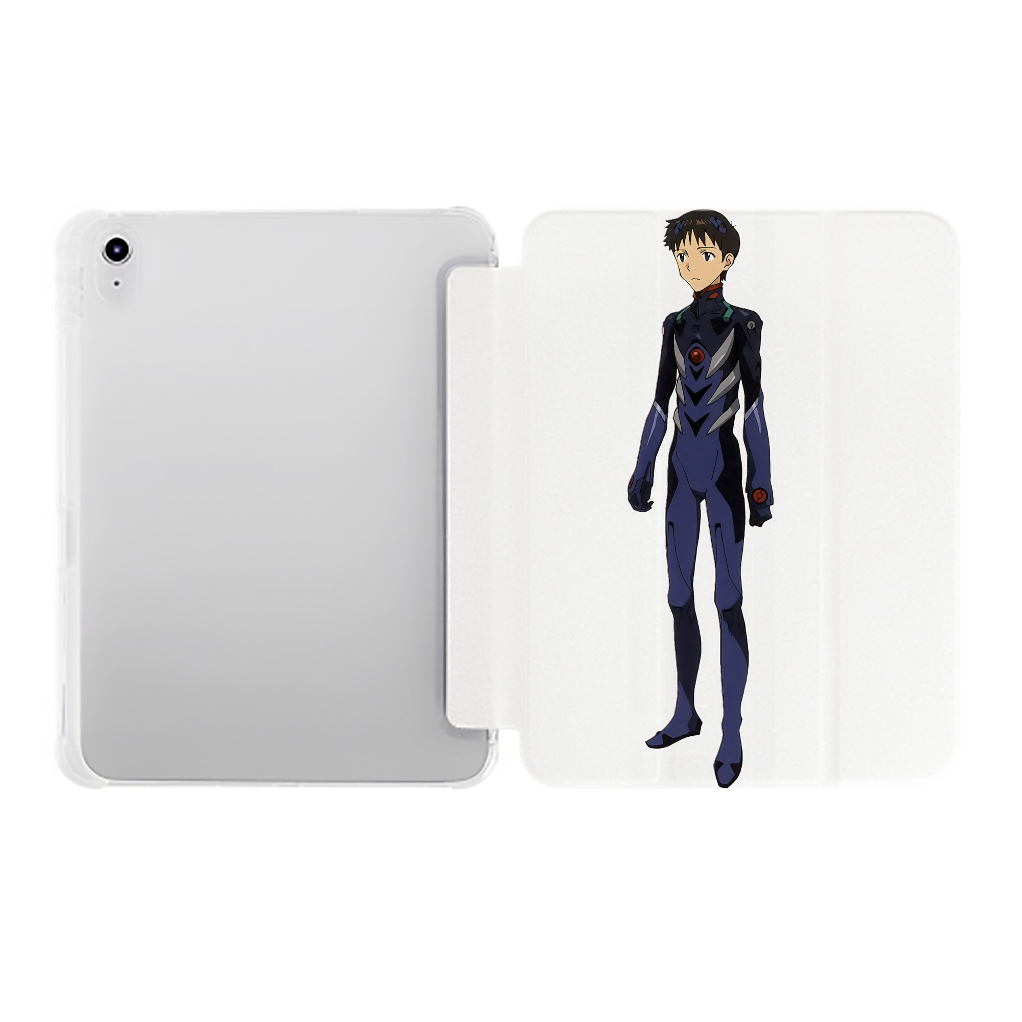 （画像用） EVA 新世紀エヴァンゲリオン IPad ケース ペン収納付き 三つ折りスタンド PUレザー×シリコン 対応機種9.5/10.5/10.9インチ